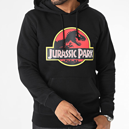 Jurassic Park - Felpa con cappuccio Original Logo Nero