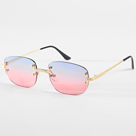 Frilivin - Gafas de sol Golden Blue Pink Gradient