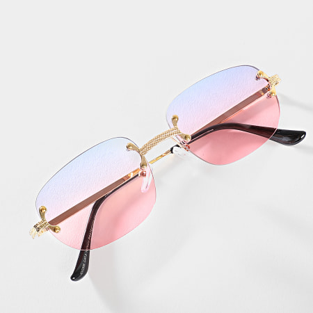Frilivin - Gafas de sol Golden Blue Pink Gradient