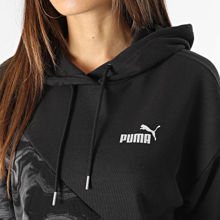 Puma - Sweat Capuche Femme Power Cat Marbleized 677205 Noir