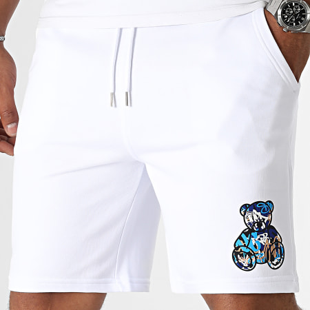 Teddy Yacht Club - Pantaloncini da jogging Essentials Art Series Blu Bianco