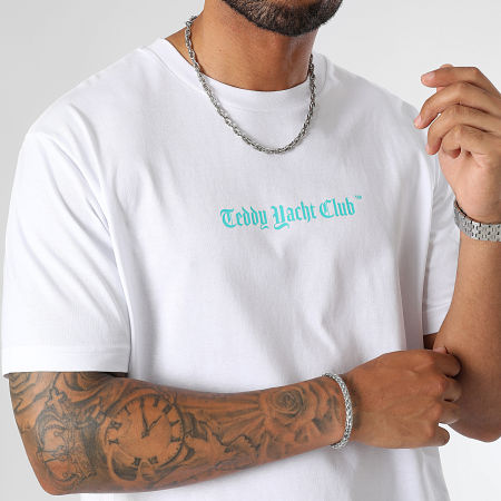 Teddy Yacht Club - Camiseta Oversize Large Art Series Dripping Mono Blanco Turquesa