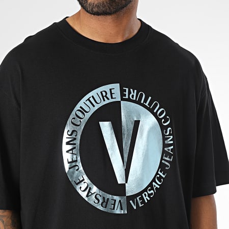 Versace Jeans Couture - Tee Shirt V Emblem Iridescent Noir