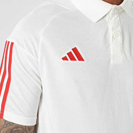 Adidas Performance - Polo a rayas de manga corta del Manchester United IM0521 Blanco