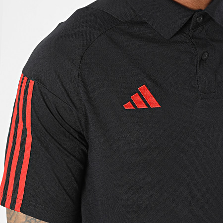 Adidas Performance - Polo a rayas de manga corta del Manchester United IM0521 Negro