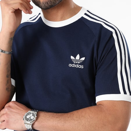 Adidas Originals - Tee Shirt A Bandes 3 Stripes IA4850 Bleu Marine
