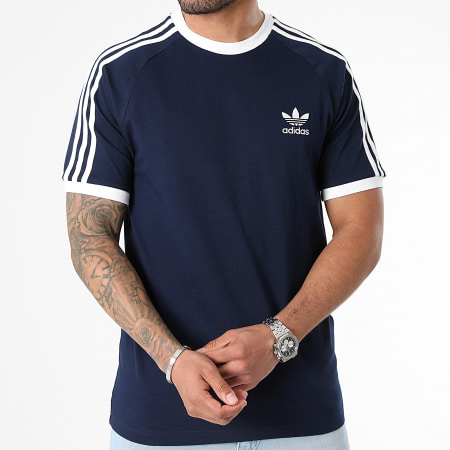 Adidas Originals - Tee Shirt A Bandes 3 Stripes IA4850 Bleu Marine