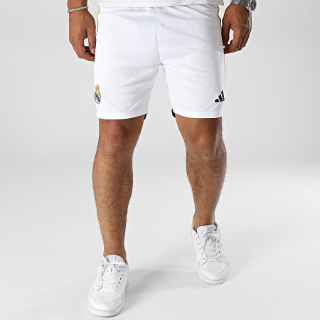 Adidas Sportswear - Pantaloncini da jogging con bande bianche del Real Madrid HR3793