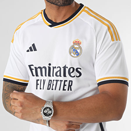 Adidas Sportswear - Maillot De Foot A Bandes Real Madrid HR3796 Blanc