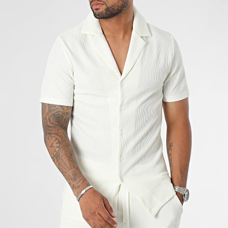 Chemisier Manches Courtes Femme Only - Blanc Cassé - Taille L (T40) - Occasion TBE