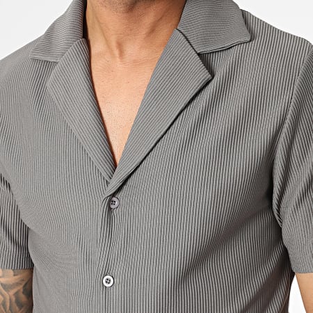 John H - Conjunto de camisa de manga corta y pantalón corto gris antracita