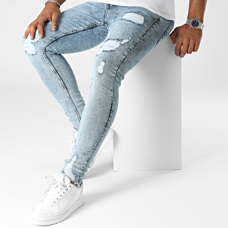 Jean Skinny J Brand Bleu Clair Délavé - Taille 26, Longueur Cheville - Excellent état