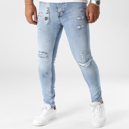 Classic Series - Jeans slim con lavaggio blu