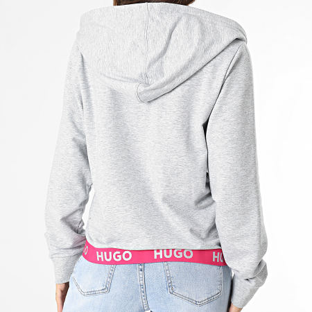 HUGO - Felpa con cappuccio con logo Sporty da donna 50490599 Grigio scuro