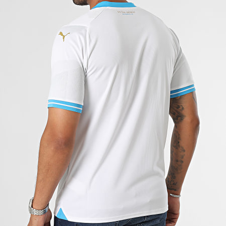 Puma - Camiseta de fútbol OM Replica 771281 Blanco Azul Claro