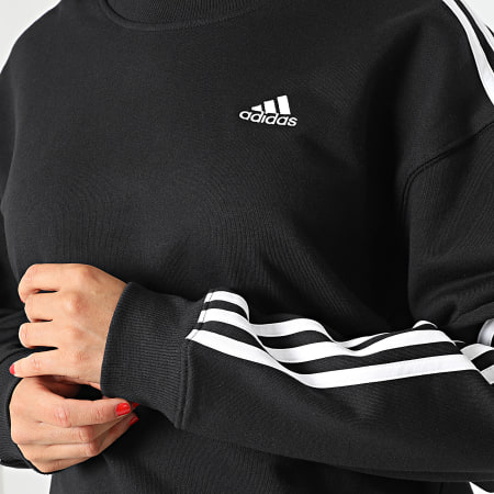Adidas Sportswear - Sweat Crewneck A Bandes Femme 3S IC8766 Noir