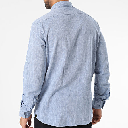 Armita - Camicia a maniche lunghe blu screziata
