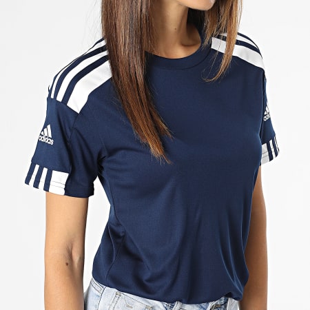 Adidas Sportswear - Tee Shirt Femme A Bandes Squad 21 GN5754 Bleu Marine
