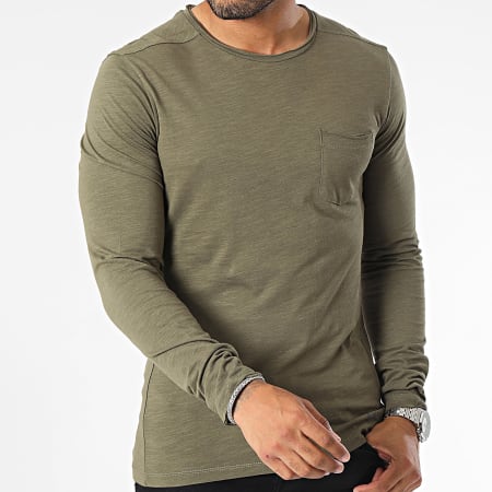 Blend - Maglietta con tasca a maniche lunghe 20703060 Verde Khaki