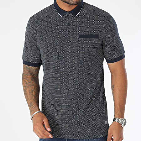 Jack And Jones - Blasilas marineblauwe polo met korte mouwen