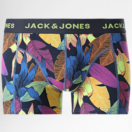 Jack And Jones - Lote de 3 calzoncillos bóxer florales hojas azul marino