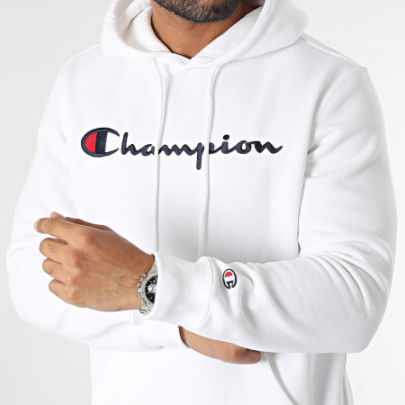 Champion - Felpa con cappuccio 219203 Bianco