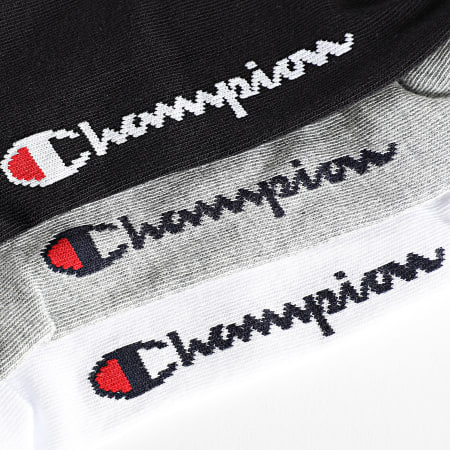 Champion - Set di 3 paia di calzini U20099 nero bianco grigio erica