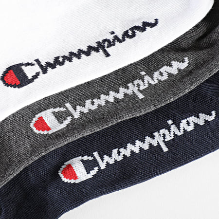 Champion - Confezione da 3 paia di calzini U20100 Navy White Grey Charcoal