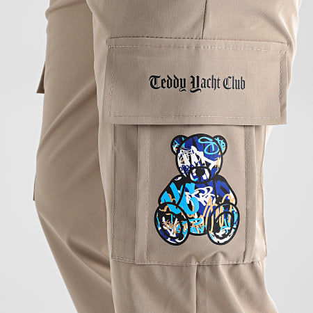 Teddy Yacht Club - Pantaloni cargo blu beige della serie Art
