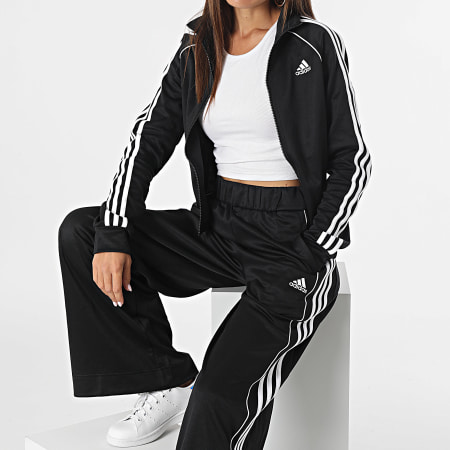 Adidas Sportswear - Tuta da ginnastica a righe da donna IA3147 Nero