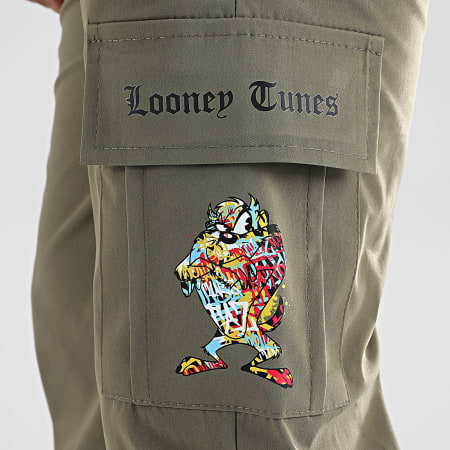 Looney Tunes - Pantalon Cargo Taz Graffiti Vert Kaki