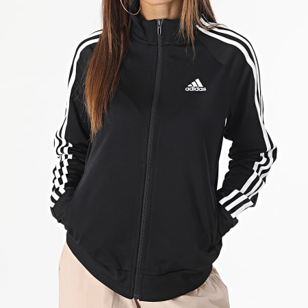 Adidas Sportswear - Veste Zippée A Bandes Femme 3 Stripes H48443 Noir