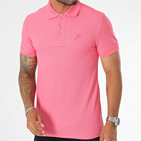 John H - Roze polo met korte mouwen