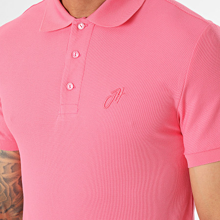 John H - Roze polo met korte mouwen