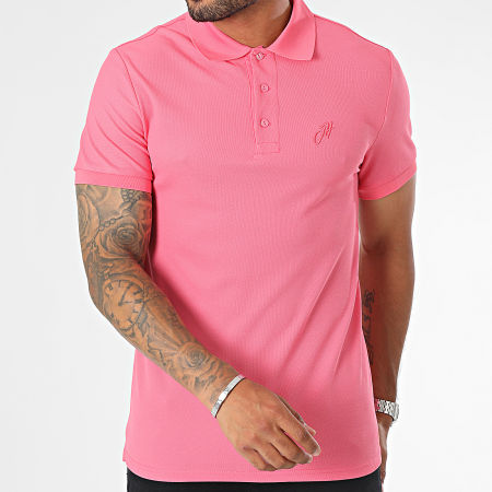 John H - Roze polo met korte mouwen