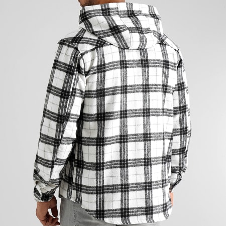 LBO - Camisa a cuadros con capucha 0388 Negro Blanco