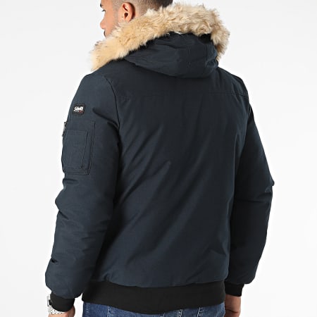 Schott NYC - Keyburn marineblauw bont parka met capuchon