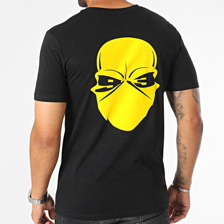 Untouchable - Maglietta con logo in velluto nero e giallo