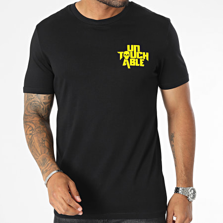 Untouchable - Tee Shirt Logo Velvet Noir Jaune
