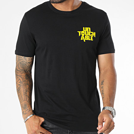 Untouchable - Tee Shirt Logo Velvet Noir Jaune
