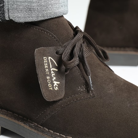 Clarks - Chaussures Desert Boots Evo Dark Brown Suede