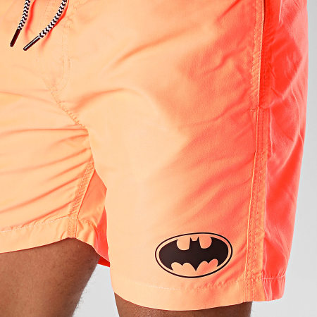 DC Comics - Pantaloncini da bagno con logo arancione fluo