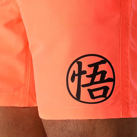 Dragon Ball Z - Shorts de baño Goku Kanji Naranja fluorescente