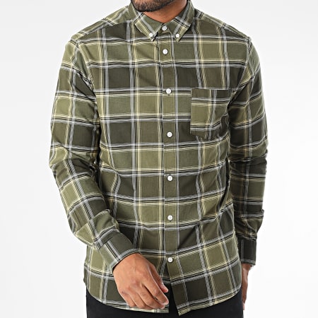 Only And Sons - Chemise Manches Longues A Carreaux Alvaro Vert Kaki