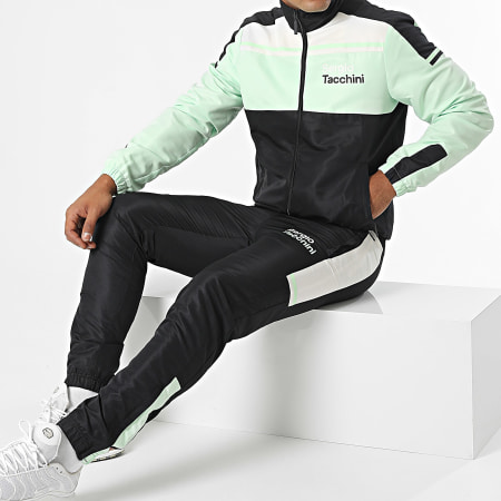 Ensemble De Survetement Text Tracksuit 40316 Noir Blanc Vert Clair