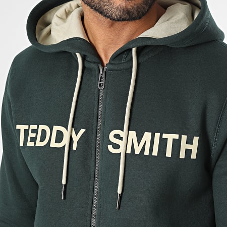 Teddy Smith - Giclass Felpa con cappuccio e zip 10913638D Verde scuro