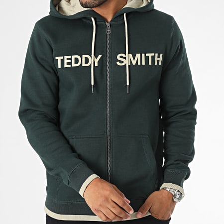 Teddy Smith - Giclass Felpa con cappuccio e zip 10913638D Verde scuro