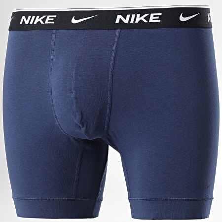 Nike - Juego de 2 bóxers de algodón elástico KE1086 Azul marino Verde caqui
