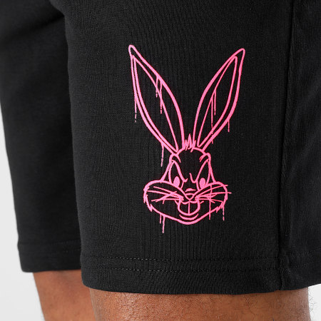 Looney Tunes - Short Jogging Angry Bugs Bunny Noir Rose Fluo