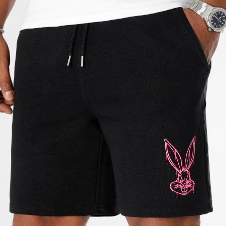 Looney Tunes - Short Jogging Angry Bugs Bunny Noir Rose Fluo